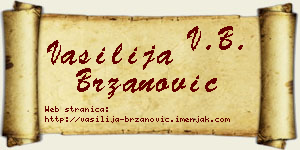 Vasilija Brzanović vizit kartica